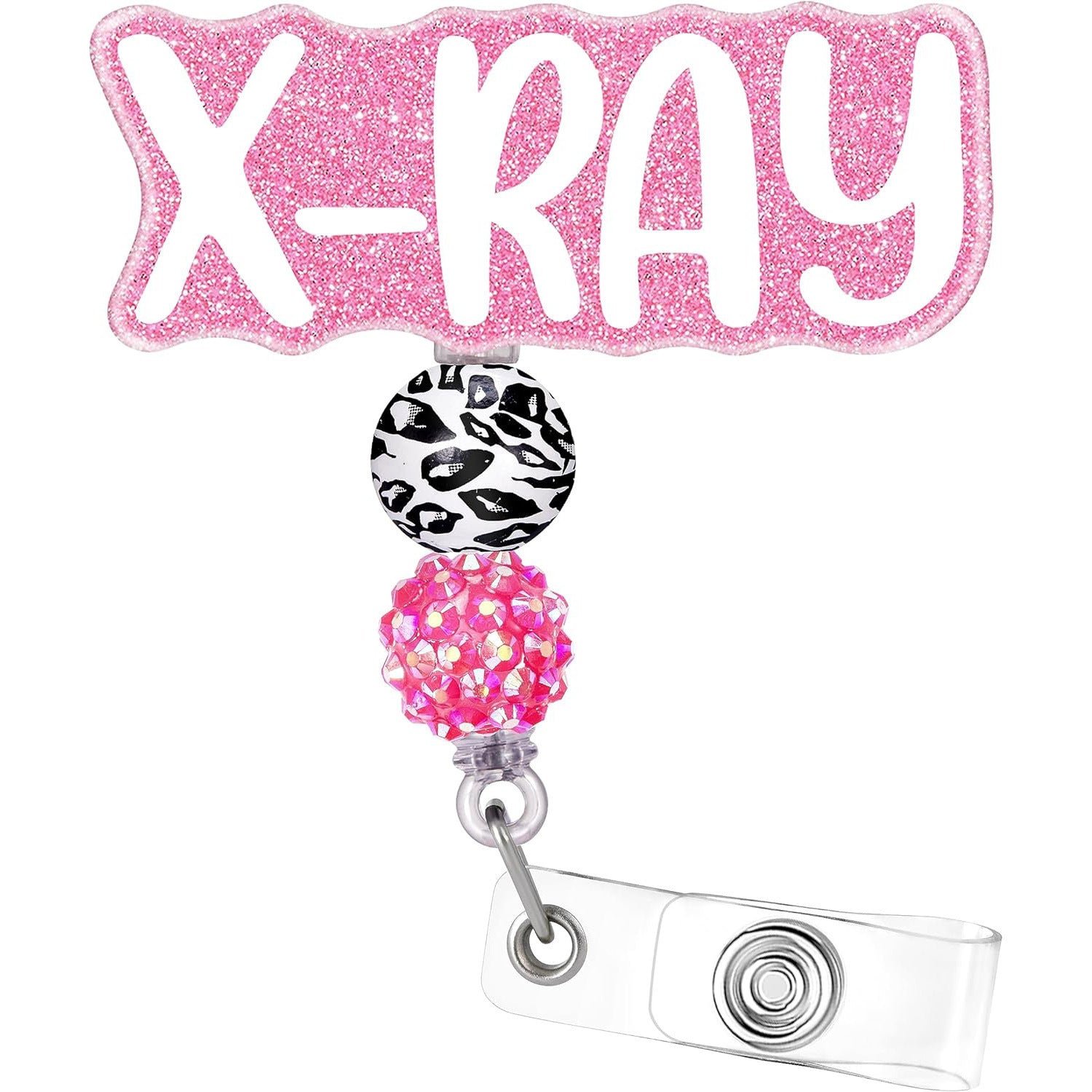 Wholesale Plastic Beaded Badges, Scroll Extendable Keychains